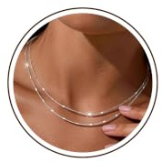 Chihayafuji 925 Silber Kette für Damen Silberkette Gold Halskette Wasserfest Layered Lange Mode Doppellagig Choker Ketten Schmuck Geschenke Frauen