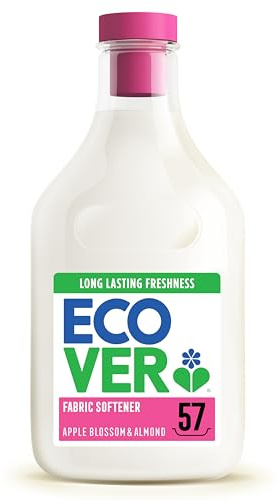 Ecover Concentrated Fabric Softener, Fabric Conditioner to Soften Your Clothes, Fresh Apple Blossom & Almond Scent 1 x 57 Washes, 1 x 1.43L