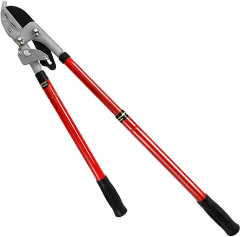 ZAVIA Telescopic Ratchet Anvil Lopping Shears | Extendable Lopper for Cutting Branches | Comfy PVC Grip & High Carbon Steel Tubular Handle | Branch Lopper (Extends from 62 to 95cm Approx.)