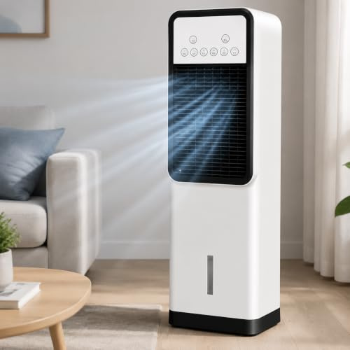 Condizionatore d'aria portatile 12000 BTU con riscaldamento e raffreddamento, unità AC mobile Classe energetica A con telecomando, ventilatore raffreddatore evaporativo per casa, ufficio e viaggi