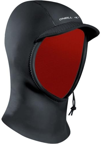 O’Neill Psycho 3mm Neoprene Wetsuit Hood, Wind-Resistant Head Warmth and Protection for Cold Water Surfing and Diving, Black, Large