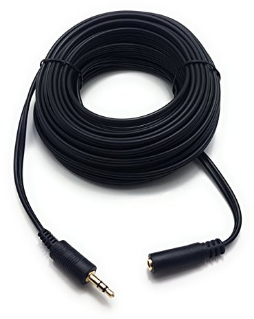 MainCore 10m long Black 3.5mm Stereo Jack to Socket Headphone Extension Cable (Available in 0.30m, 0.50m, 1m, 1.5m, 2m, 3m, 4m, 5m, 10m, 15m) (10m)