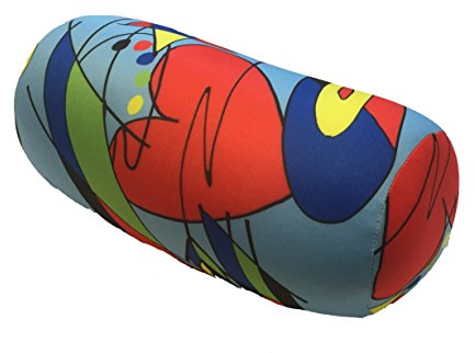 COVERBAGBCN - Cojín Cilíndrico Anti-Estrés Relax | Alivio Cervicales y Lumbares | Relleno de Bolitas Confortables | Tejido Lycra Suave al Tacto | Lavable en Máquina | 35x15 cm (Miro Corazón)