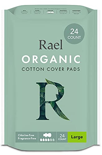 Rael Bio-Baumwollüberzug Binden Damen mit Flügeln - extra saugfähig, Auslaufschutz, ultra-dünn Damenbinden, duftstofffrei, chlorfrei, hypoallergen, vegan & tierversuchsfrei (Groß, 24 Stück)