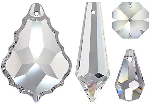 106tlg Regenbogenkristall Set Crystal 30% PbO~ Feng Shui Lüsterbehang Kronleuchter Lüster (Ring Chrom)