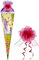 Schultüte - Einhorn - Pegasus/Pferd Unicorn - 70 cm - rund - incl. Schleife - Filzabschluß - Zuckertüte - mit Holzspitze - Roth - Schultütenschleife/Z..