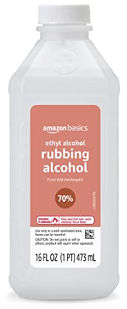 Amazon Basics 70% Ethyl Rubbing Alcohol First Aid Antiseptic for Cuts, Scrapes and Burns, Unscented, 16 fl oz (Previously Solimo)