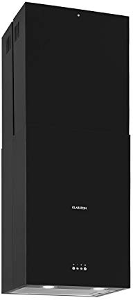 KLARSTEIN Structura - hotte îlot, CEE: A, air extrait/recyclé, 3 vitesses, débit d'air: 641 m³/h max., 41 x 35,5 cm, éclairage LED, filtres à charbon actif en option - noir