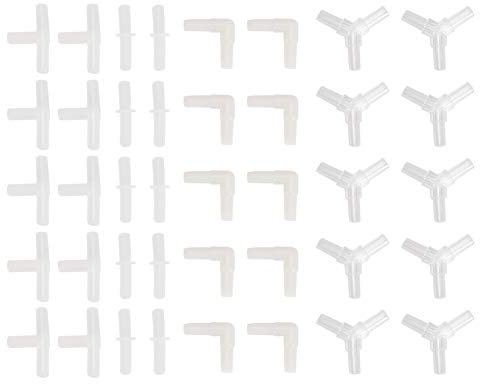 YOUTHINK Fish Tank Air Hose Joints, Fish Tank Aquarium Oxygen Pump Connector Accessory Plastic Aquarium Air Pump Line Tubing Joints Fish Tank Air Tubing Connector Pipe Fittings