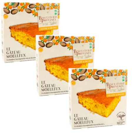 Biscuiterie de Provence | Torta Mandorle Arance BIO | Torta Senza Glutine Senza Conservanti - 3 x 225 Gr | Dolci Senza Glutine