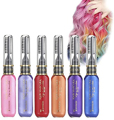 Bestauty Haarkreide für Mädchen, Temporäre Haarfarbe Bunt Haarkreide Kinder Auswaschbar Ungiftig für Haar Mascara Augenbrauen, fit Damen Oktoberfest Halloween Cosplay Party (6 Farben Set-B)