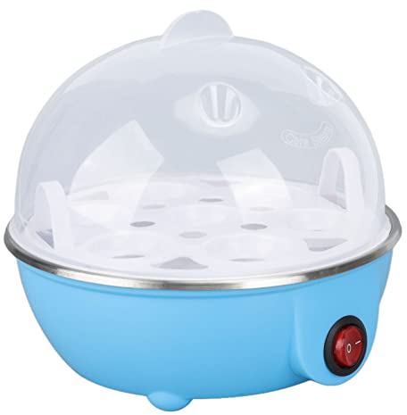 TOPINCN Cuiseur à œufs, 7 Capacités D'œufs Cuiseur à œufs électrique Anti-brûlure à Sec Mise Hors Tension Automatique Braconnier à œufs, Braconnier à œufs de Cuisine à Domicile (Bleu)