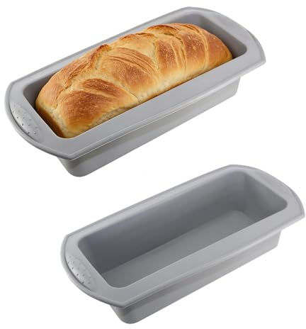 CTForest 2 Stück Silikon Backform Kasten, Silikonform Rechteckig, Silikonform Brotbackform, Geeignet Für Die Herstellung Von Quadratischem Brot(Grau)
