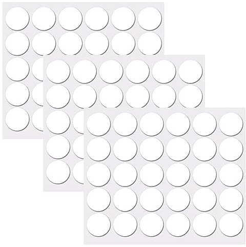 162 Stück weiße Schraubenkappen, Abdeckung für Löcher, Möbel, Löcher, Wand, Abdeckkappe, selbstklebende Aufkleber für Schraubenlöcher, für Möbel, Schränke, Tische, 21 mm