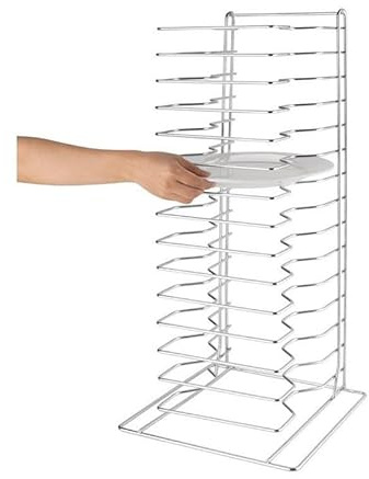 Générique Râtelier à Plaques à Pizza Inox 14 Niveaux - Support Vertical - Gain de Place - Rangement Professionnel