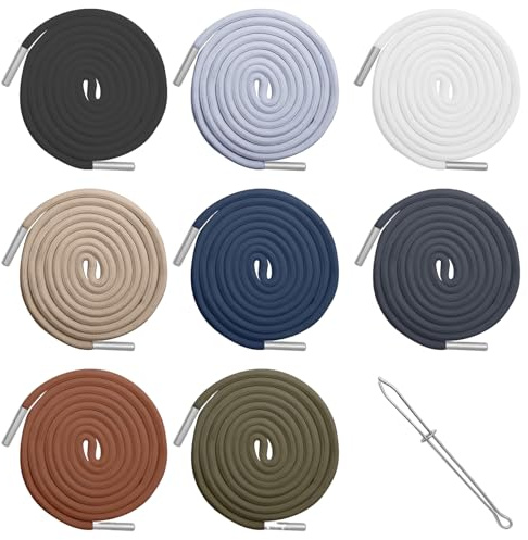 HhBdy 8Pcs Sweatshirt Cord for Hoodies 140 cm Hoodie Strings for Pants Replacement Drawstring with Metal Cord Locks Ends Threader for Sweatpants Hoodies Jackets