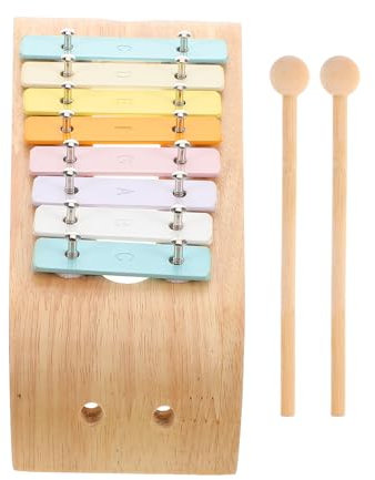 JOINPAYA Montessori Xylophon Für Kinder 8 Töne Aluminiumlegierung Holz Glockenspiel Pädagogisches Musikinstrument Für Kleinkinder Lernspielzeug Zuhause Unterricht
