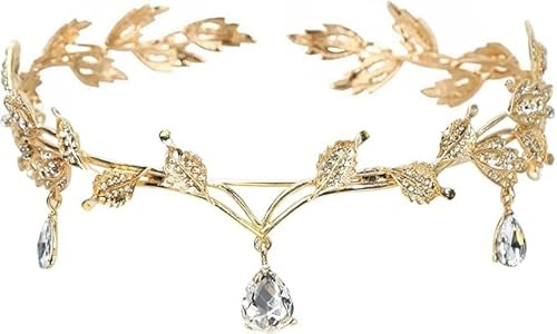 MisFun Strass Accessori capello Sposa, Gioielli Oro, Corona Regina, Corona Compleanno, Accessori Cerimonia Festa