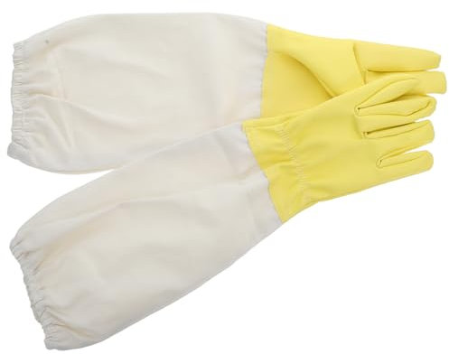 BESPORTBLE Imkerhandschuhe Aus Pu Und Canvas Mit Verlängerten Ärmeln Für Bienenstichschutz Für Imkerei Gartenarbeit Und Outdoor-aktivitäten