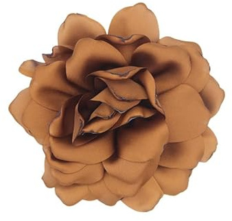 Namzi Zierliche Satin-Stoff-Broschen für Damen, Rosen-Brosche für Party, Tanz, Hochzeit, Bankett, modische Brosche für Damen, Braun, 2 Stück