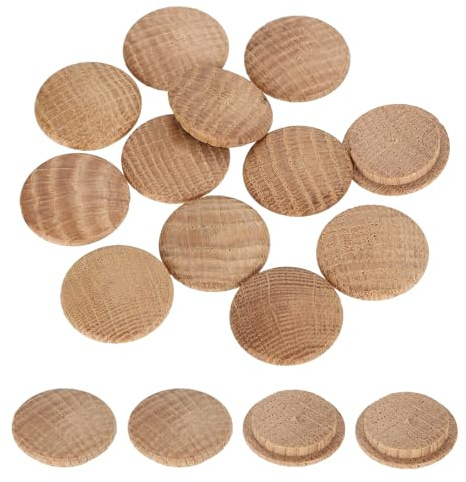 sourcing map 20 Stück Holzknopfstopfen, 23 mm, Hartholzschraubenlochstopfen Pilzholzkappen, Eichenholzstopfen für Möbel, Holzbearbeitung, Handwerk, Dekor (27 mm x 23 mm)