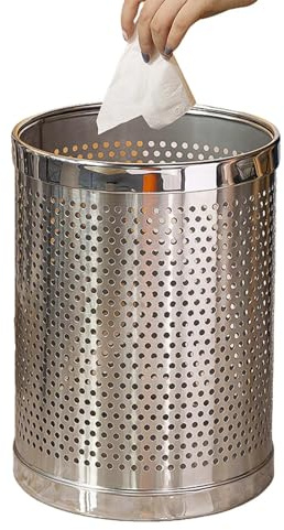DSFHVBDD Papelera Acero INOX Grande, Cubo Basura Moderno, Cesto Residuos Práctico, Bote Basura Sin Tapa Espacioso, Papelera Cocina Elegante, Cubo Oficina Compacto, Papelera Baño Estilosa