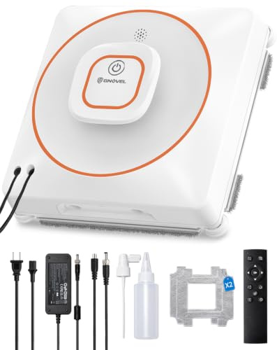GNOVEL 8000Pa Auto Spray Window Cleaner Robot Anti-Fall Rope for High Rise | 4 Cleaning Modes with Intelligent Path Planning, 15-Stage Anti-Fall System, Remote Control for Glass