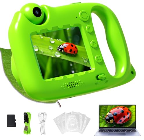 Microscope for Kids, 1000X Handheld Digital Microscope with 2.4 IPS Screen, USB-C Rechargeable, Photos & Videos, Built-in Games & Songs, 32GB Card, Kids Microscope Gift for Boys Girls Ages 5-12