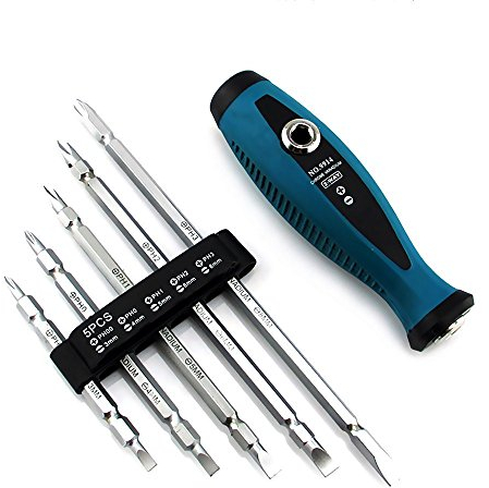 ECOSWAY 4Pcs/Set Precision Adjustable Screwdriver Set Two-Way Slotted Phillips Magnetic Screwdriver Bits All-in-One CR-V Steel TPR Handle Screwdriver Sets Appliances Machinery Repair Tools