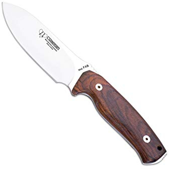 Cudeman Cuchillo 298-KC FAB I + Kit Completo Supervivencia hoja de acero Böhler N-695 de 11 cm y empuñadura de madera de cocobolo de 12,5 cm para caza, pesca, supervivencia y bushcraft + Portabotella