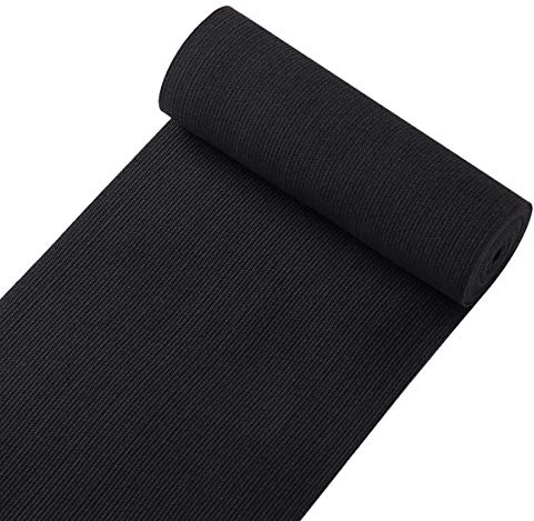 Bande élastique plate noire de 15 cm de large pour couture et loisirs créatifs - 1,8 m