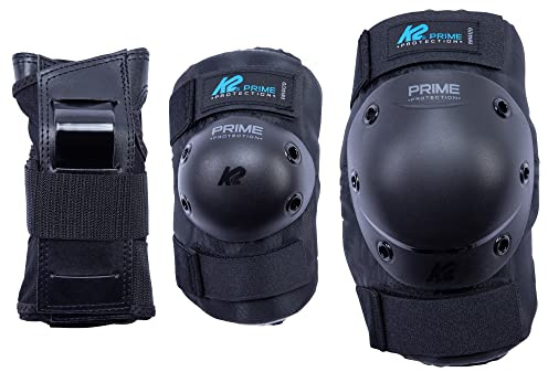 K2 Skates Unisex Inline Skate K2 PRIME PAD SET SLIM, mit Handgelenkschoner, Ellenbogenschoner & Knieschoner, black - blue, 30E1414