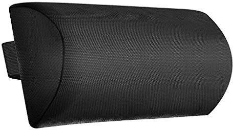 perfk Liegen Kopfstützenkissen, Kissen - Abwaschbar,Nackenkissen Sessel aus Memory Foam mit Flexiblen Bändern - Für Strandliege, Terrassenstuhl, Sonnenliege, Garten, Outdoor (ca. 37x17cm), Schwarz