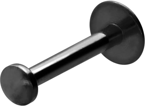 PIERCINGLINE Chirurgenstahl Labret Stecker Gewinde Flat DISC Piercing Ohr Lippe Nase Schwarz 8 x 2,5 mm