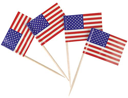 JBCD 200 Stück Cupcake-Topper mit Flaggen (USA)