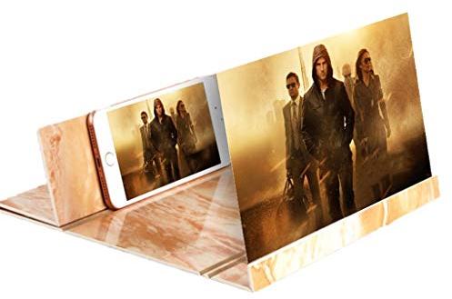 ARCH Wood 3D HD Screen Foldable Stand Holder,Phone Screen Magnifier, Foldable Enlarger Screen Cellphone Projector Enlarged Amplifier Compatible With All Smartphone (Color : D)