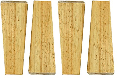4 Stück Massivholz Möbelfüße,Eckig Eiche Ersatz Möbelbeine,Holz Tischbeine,Trapez Pyramide Möbelfüsse,für Bett,Schrank,Couch,Stuhl,Büromöbel,mit Montageplatte und Schrauben (25cm,wood)
