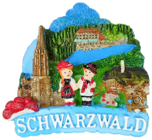 Magnet Souvenir Schwarzwald 7 x 7 x 2 cm Kühlschrankmagnet Stadt Figur Deko GCG 1890
