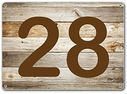 banjado® Hausnummernschild personalisierbar Motiv Graues Holz - Hausschild personalisiert Draußen mit Straßennamen möglich - Hausnummernschild Edelstahl versch. Motive - inkl. Montagematerial