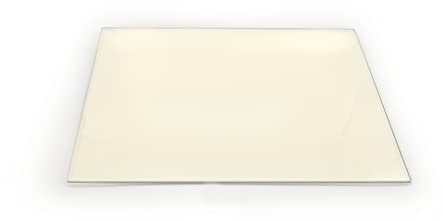Clear Glass Chopping Board with Plain Cream Print - Size 50cm x 40cm - Non Slip Glass Worktop Savers for Kitchen - Great Worktop Protector for Any Food prep