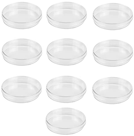 10 Pcs Plastic Petri Dish, Sterile Bacterial Culture Dish, Laboratory Plant Cell Tissue Petri Dish Accessories for Lab Supplies, School Science Equipment (Plastic-70mm-10Pcs)