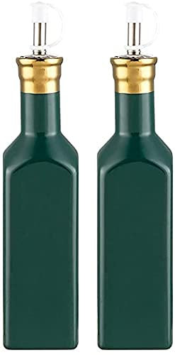 BOCbco Ollas de Vinagre de Aceite, Vinagrera de Aceite Y Vinagre, Dispensador de Botellas de Vinagre de Aceite de Cerámica de Mesa 300 Ml, Dispensador de Condimentos de Vinagrera Líquida a Prueba de P