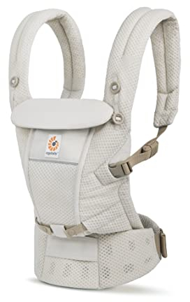 Ergobaby Adapt Babytrage für Neugeborene ab Geburt, 3-Positionen SoftFlex Mesh Ergonomische Babybauchtrage Rückentrage Baby-Tragetasche, Natural Beige, 1 Einheit