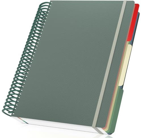 Yarotm Quaderno Appunti A4 - Taccuino A4 Spirale - Quaderni a Quadretti 5mm - 120 Fogli Verde Blocco Note - Quaderno a Quadretti - Notebook per Viaggiatori, Copertina Morbida e Spirale