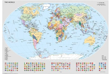 Ravensburger Puzzle 12000065 - Politische Weltkarte - 1000 Teile Puzzle für Erwachsene und Kinder ab 14 Jahren, Puzzle-Weltkarte mit Flaggen
