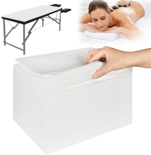 100 Stück Einweg Bettlaken, Einweg Massagetisch Bettlaken, Einweg Auflage für Massageliegen Spa Salon Hotels Vliesstoff 180 x 80cm