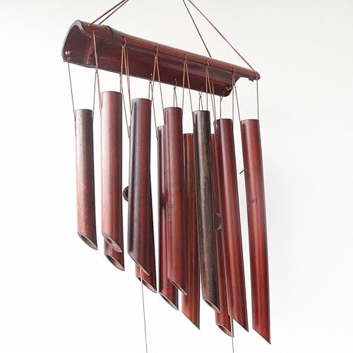 Windspiel Für Draußen Hängend, 12 Rohre Windspiel Garten Glockenspiel, Holzwindspiele Klangspiel Für Schlafzimmer, Wohnzimmer, Arbeitszimmer, Hof, Terrasse Heimdekoration