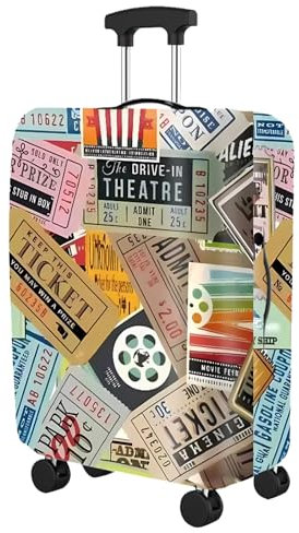 TYXHXTF Kofferhülle, Elastisch Reise Kofferschutzhülle, Reisekoffer Hülle Kofferschutz, Waschbarer Gepäck Abdeckung, Luggage Cover (Zeitung, L)