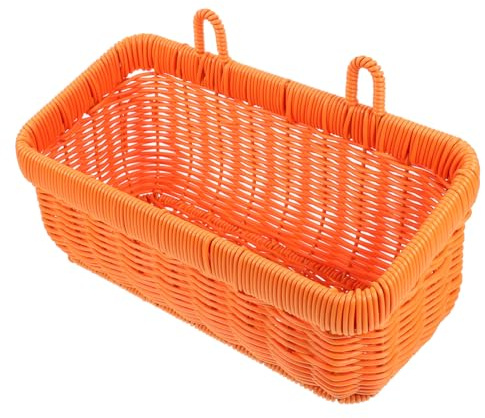 MOLUCKFU Cestino da Parete in Plastica Arancia per Cucina, Porta Aglio e Cipolla, Cestino Sospeso Elegante per Conservare Frutta e Oggetti Domestici