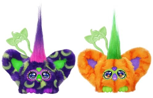 Furby Furblets 2 Pack of Fall Edition Mini Friends Trick-Ee & Boo-Kin, Electronic Plush Toys, Multicolor, Back to School Gifts, Ages 6+ (Amazon Exclusive)
